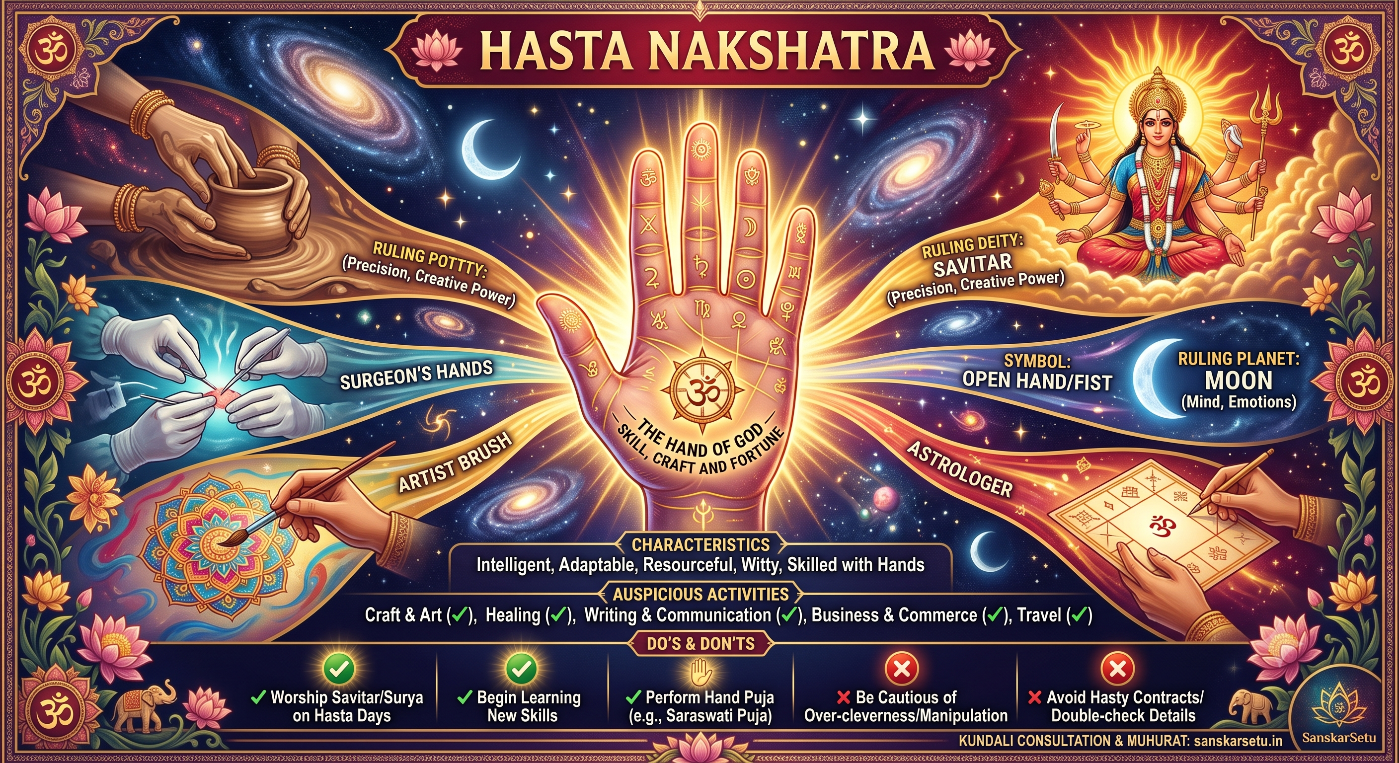 Hasta Nakshatra: The Hand of God — Skill, Craft and Fortune